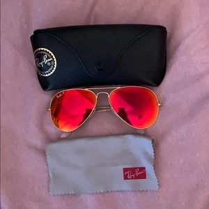 Polarized Red/Orange Ray Bans